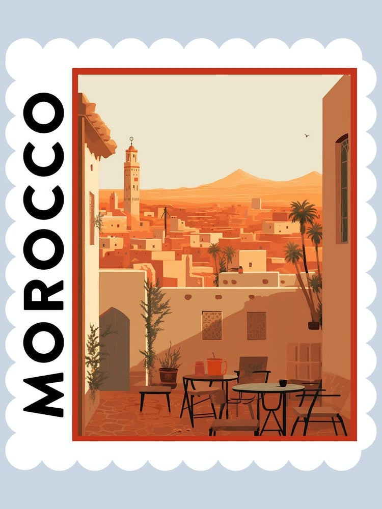 Morocco 3 Travel Stamp Poster