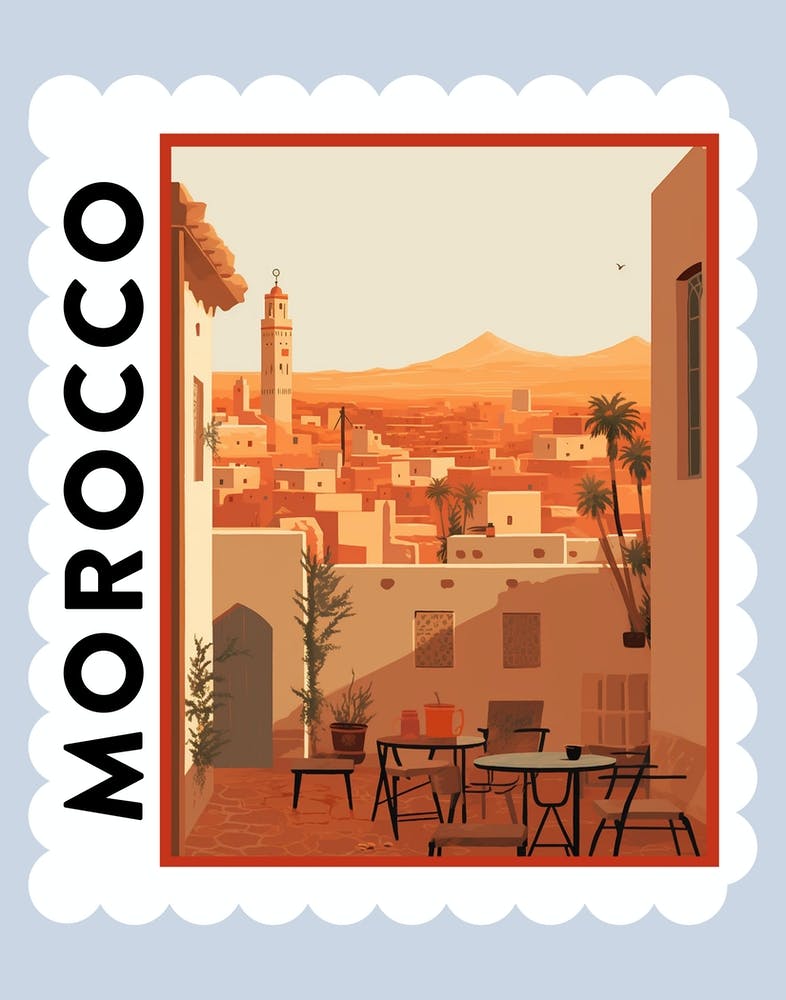 Morocco 3 Travel Stamp Poster
