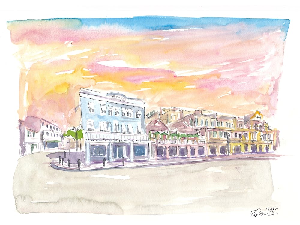 Queen St Scene In Hamilton Bermuda