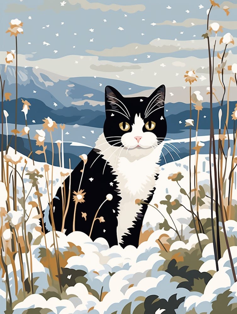 Winter Cat Illustration 1