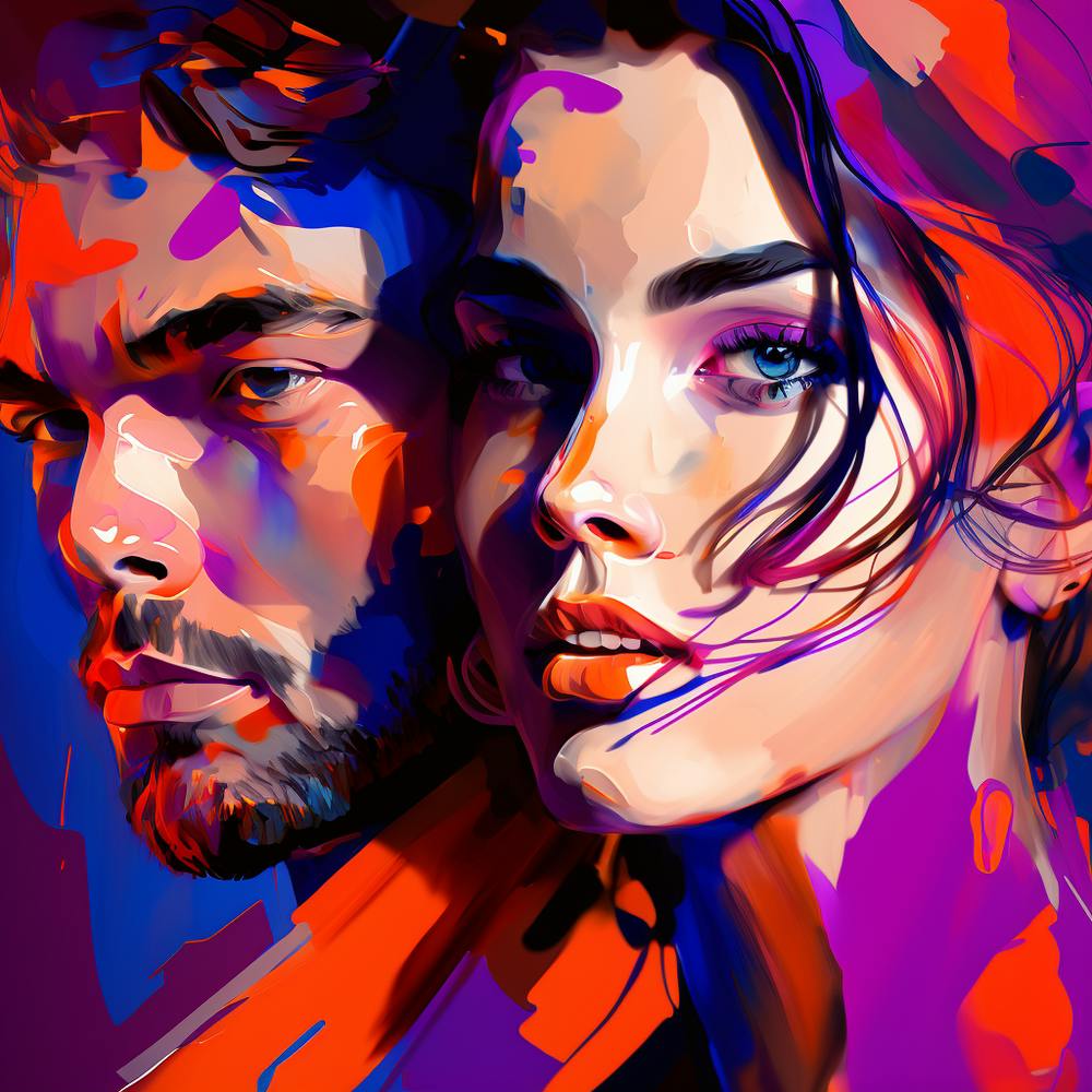 Couple Abstract Fine Art Style Portrait