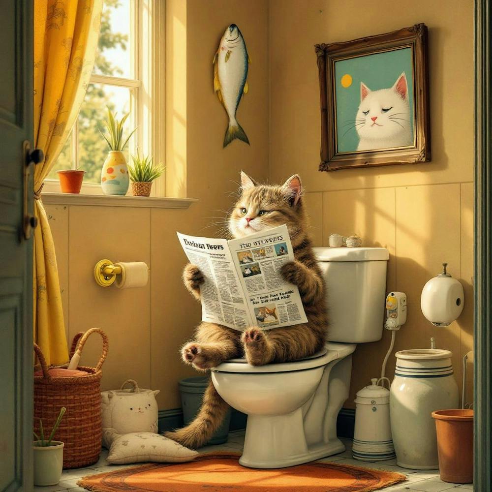 Cat Reading Newspaper 6