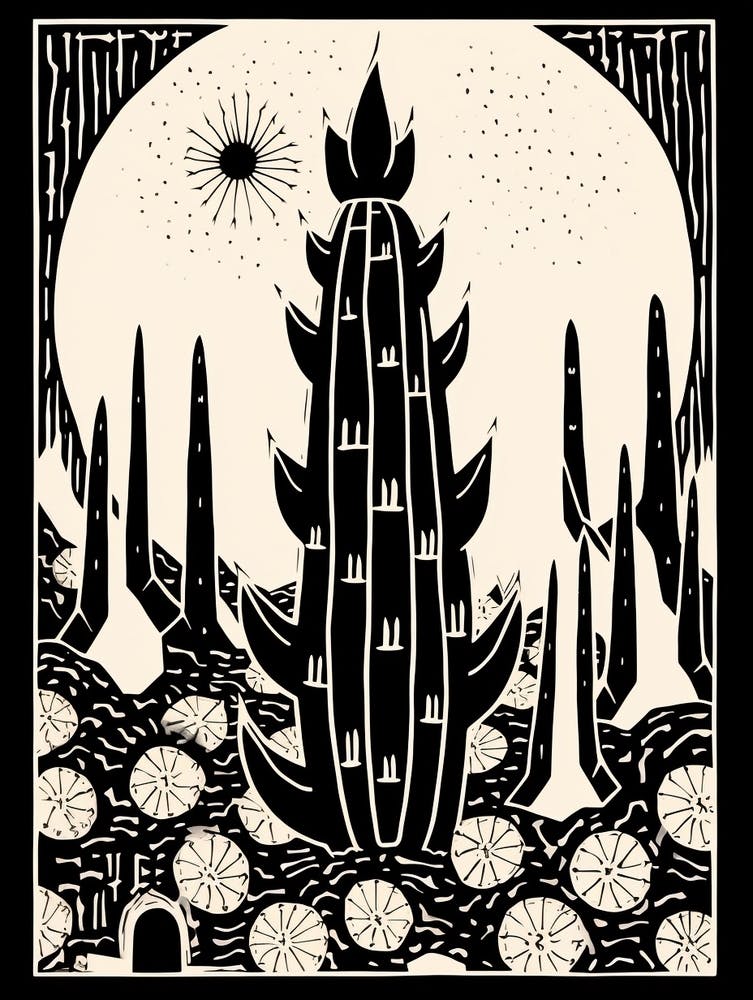 N&B Illustration Cactus Doigt de Dame 4