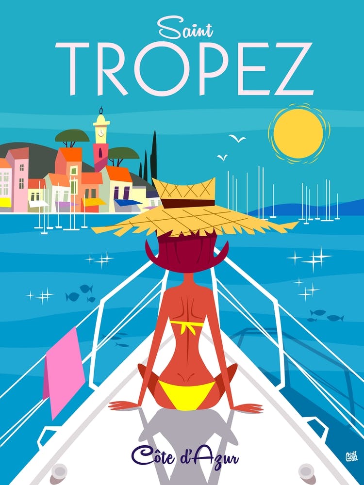Saint Tropez Poster Blue