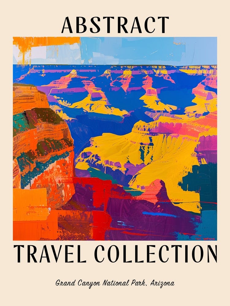 Abstract Travel Collection Poster Grand Canyon National Park Arizona 4