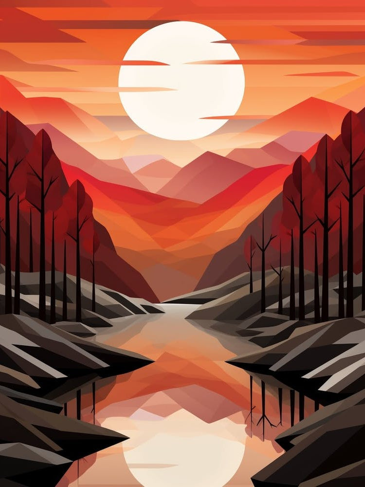 Landscape Geometric Abstract Illustration 3