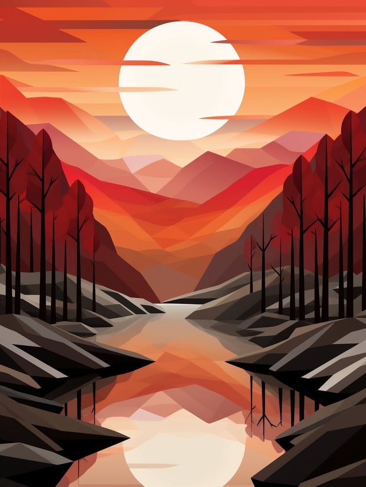 Landscape Geometric Abstract Illustration 3