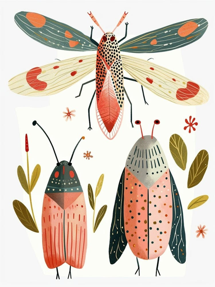 Colourful Insect Illustration Leafhopper 2
