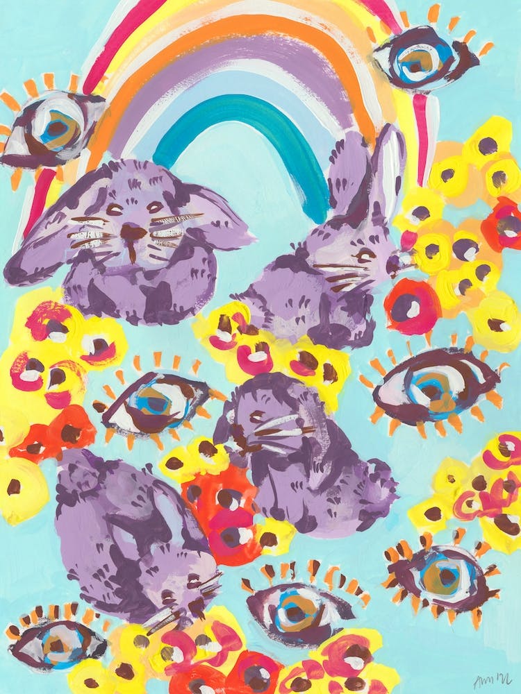 Violet Bunnies Having Fun