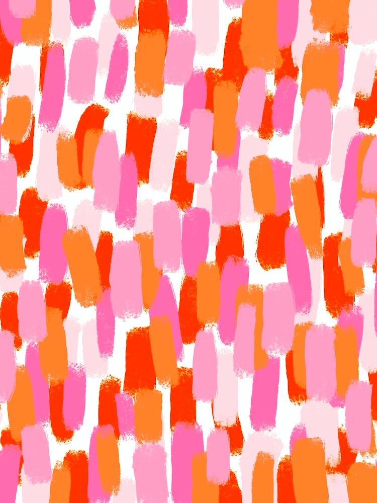 Abstract Brushstrokes Pink and Orange