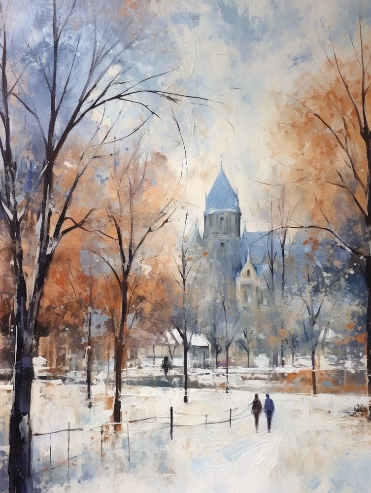Winter City Park Painting Queens Park Toronto Canada 3