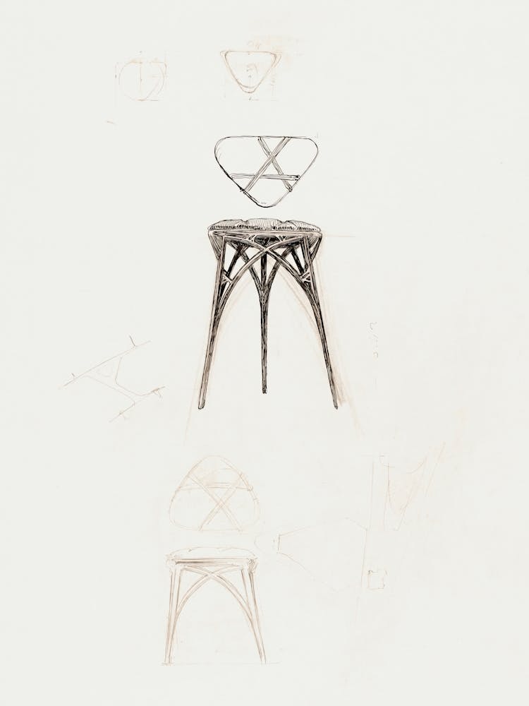 Stool For Fouquet Boutique, Alphonse Mucha