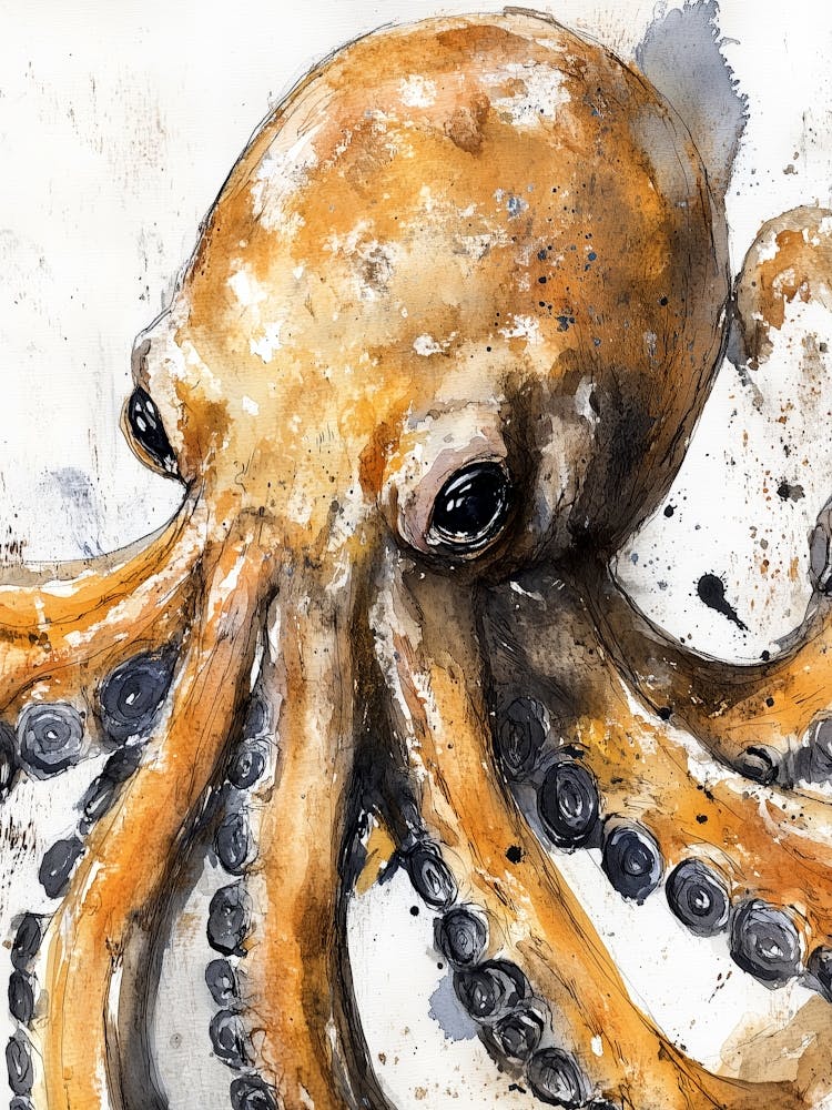 Orange Octopus ocean life
