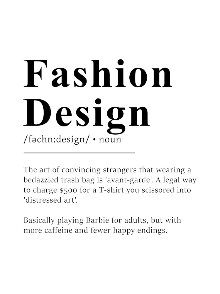 Fashion Design Definition Poster - Dictionary