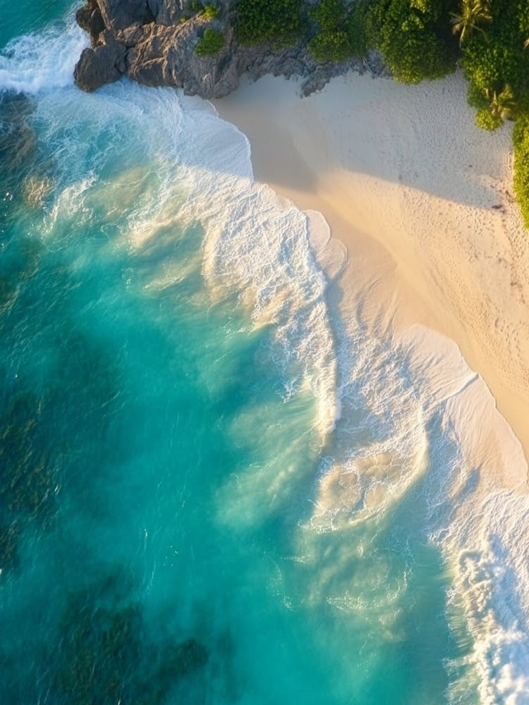 Aerial View Of A Tropical Beach