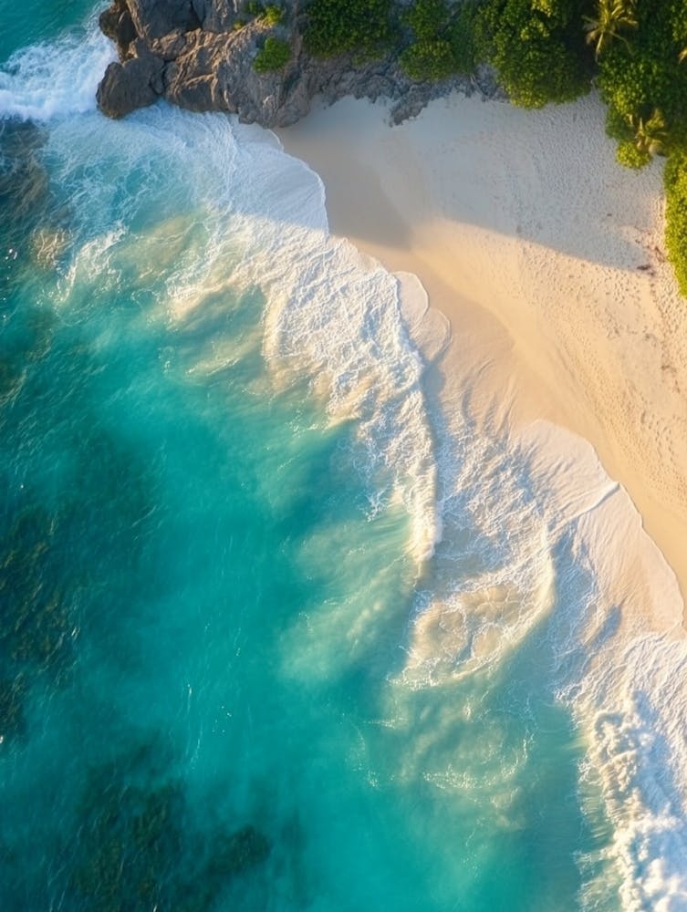 Aerial View Of A Tropical Beach