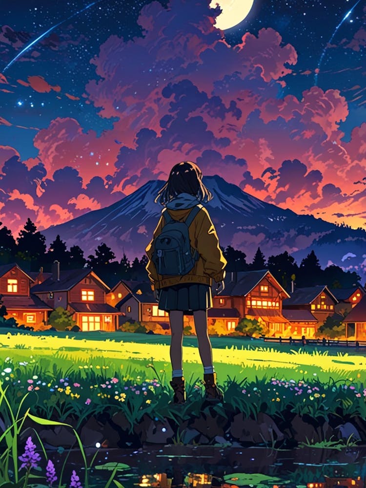 anime night sky