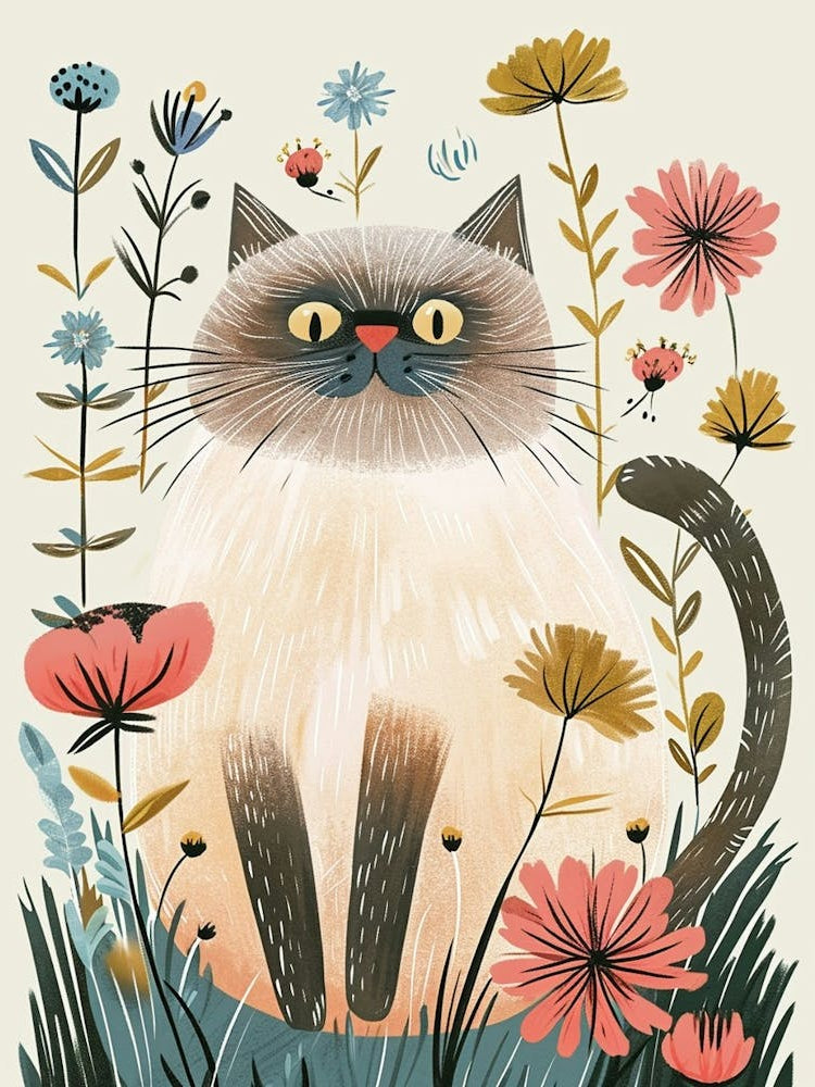 Himalayan Cat Storybook Illustration 2