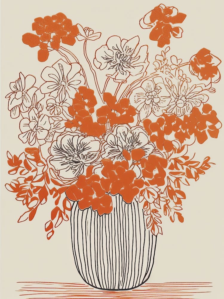 Floral Still Life Sketch Line Art 10