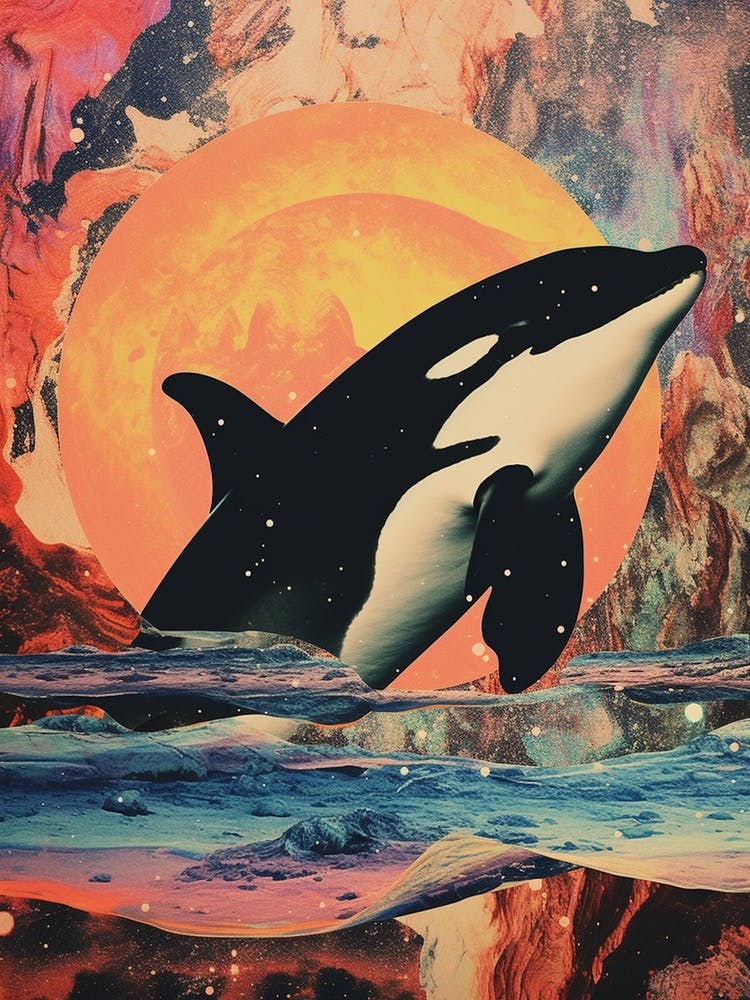 Orca Whale Space Photographic Collage 1