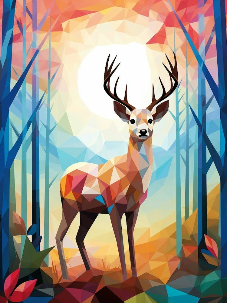 Deer Abstract Pop Art 4