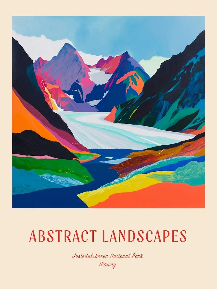 Colourful Abstract Jostedalsbreen National Park Norway 1 Poster