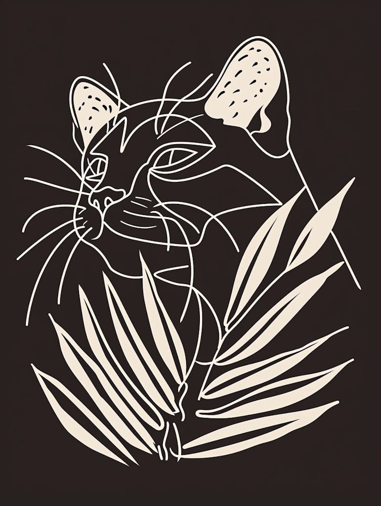 Bengal Cat Minimalist Illustration 4