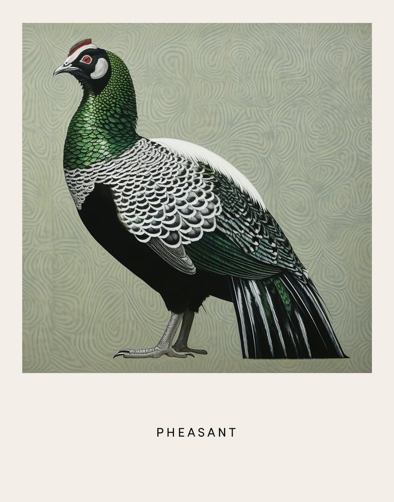 Ohara Koson Inspired Bird Painting Pheasant 6 Poster