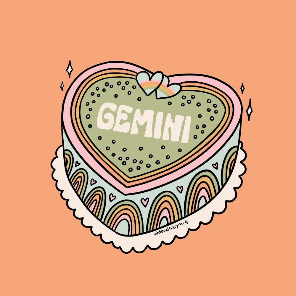 Gemini Heart Cake