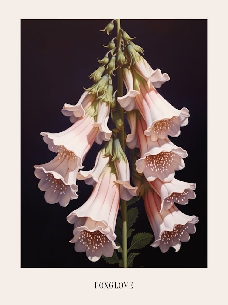 Floral Illustration Foxglove 1 Poster