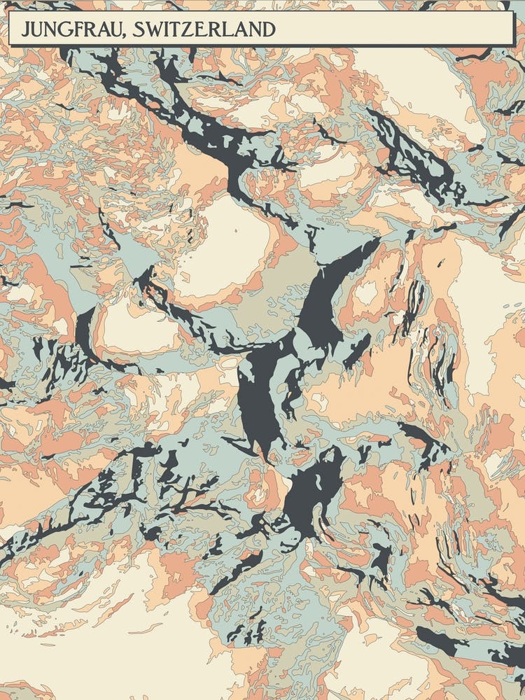 Jungfrau Switzerland Hillshade Map