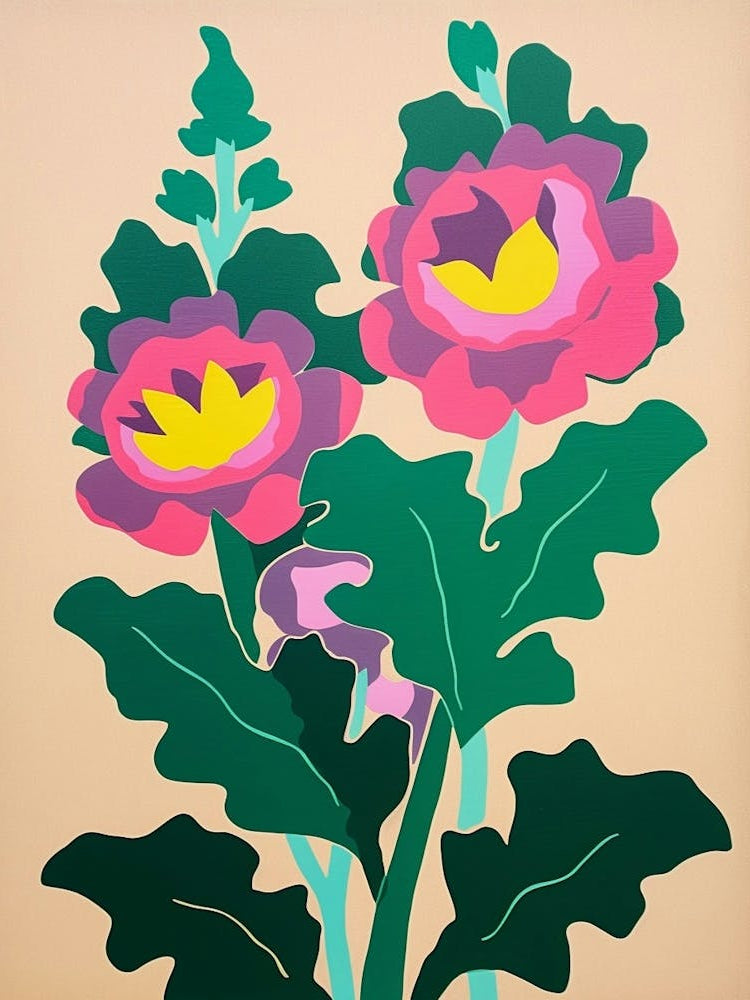 Cut Out Style Flower Art Delphinium 3