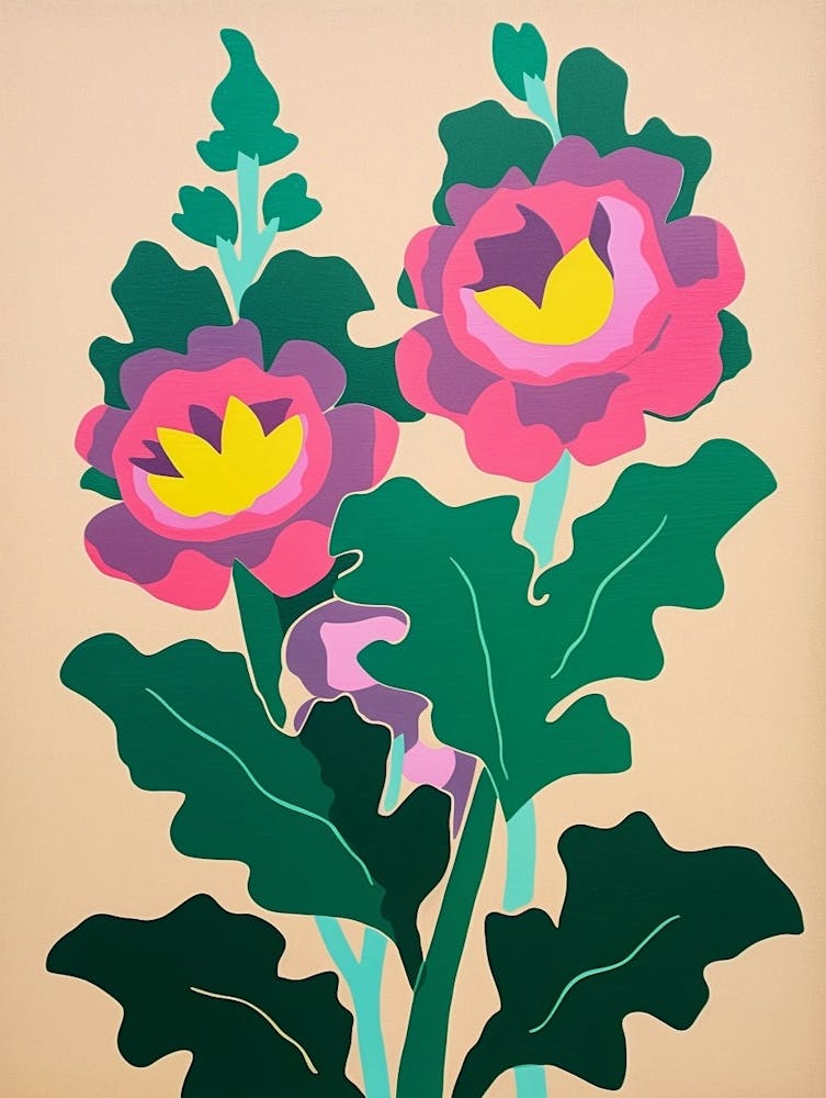 Cut Out Style Flower Art Delphinium 3