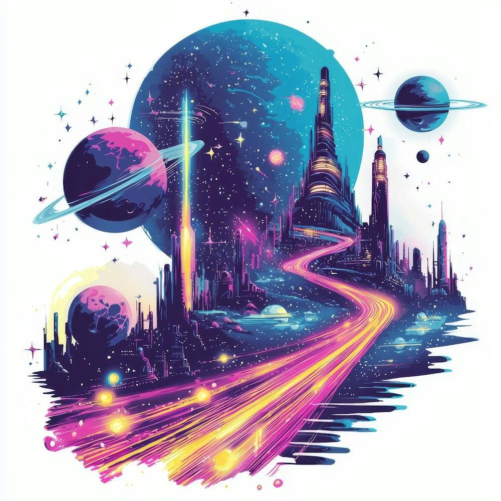 Space City.Generated AI. Wall 5