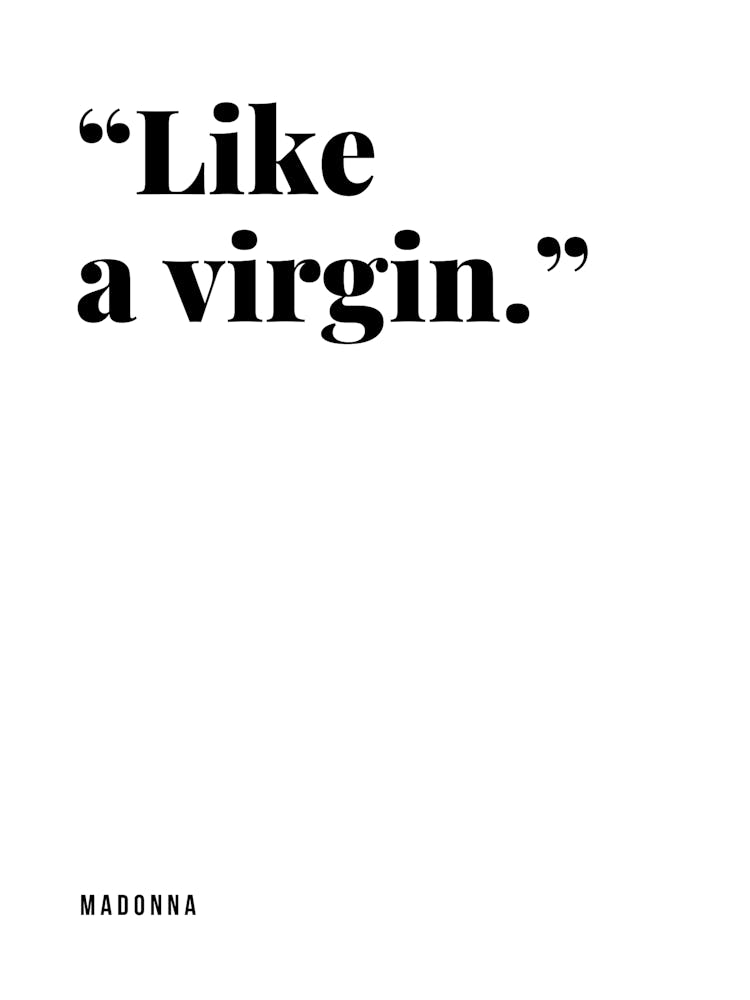 Like a Virgin Poster – Madonna Quote Typography Wall Art