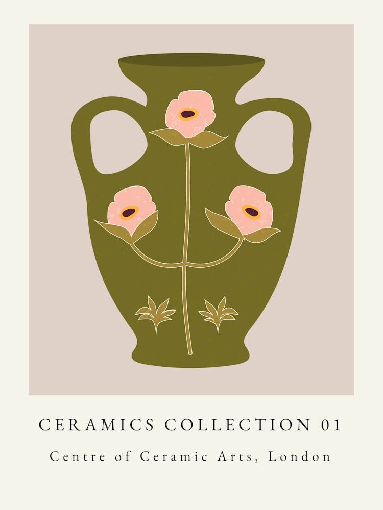 Minimalist Ceramic Vase Green