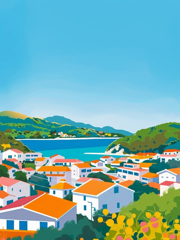 Shizuoka Japan 2 Colourful Illustration