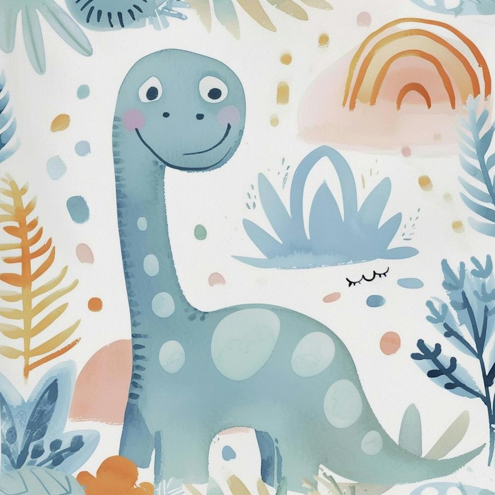 Cute Muted Pastels  Brontosaurus Dinosaur 2