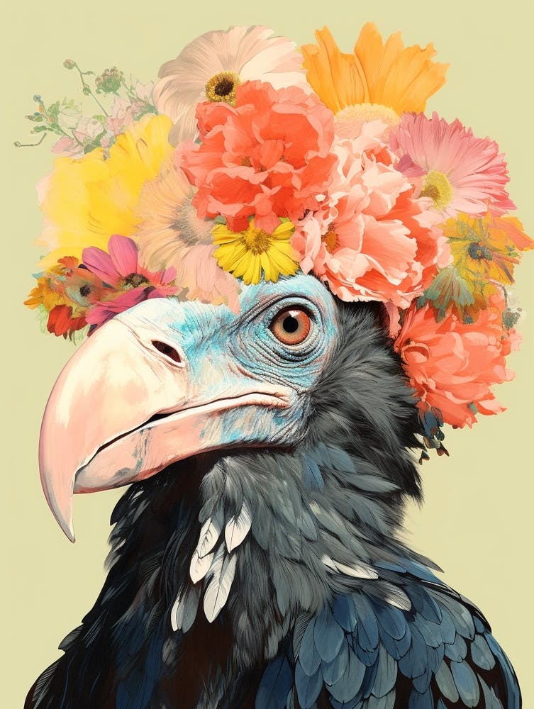 Bird With A Flower Crown California Condor 3