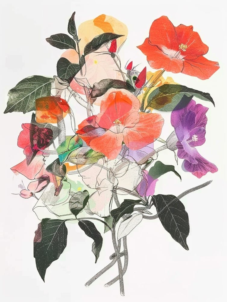 Impatiens 1 Collage Flower Bouquet
