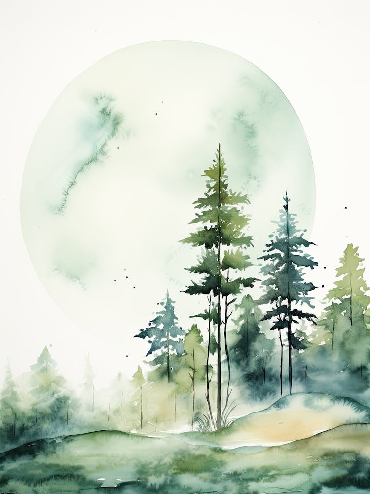 Watercolour Of Ngorongoro Forest   Tanzania 1