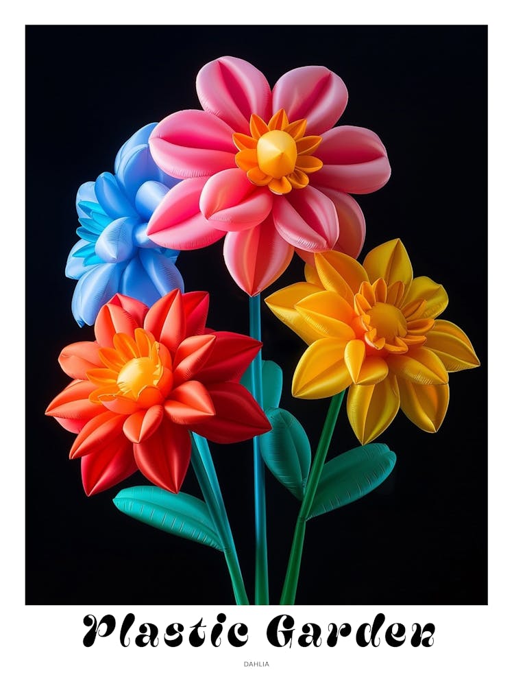 Bright Inflatable Flowers Poster Dahlia 4