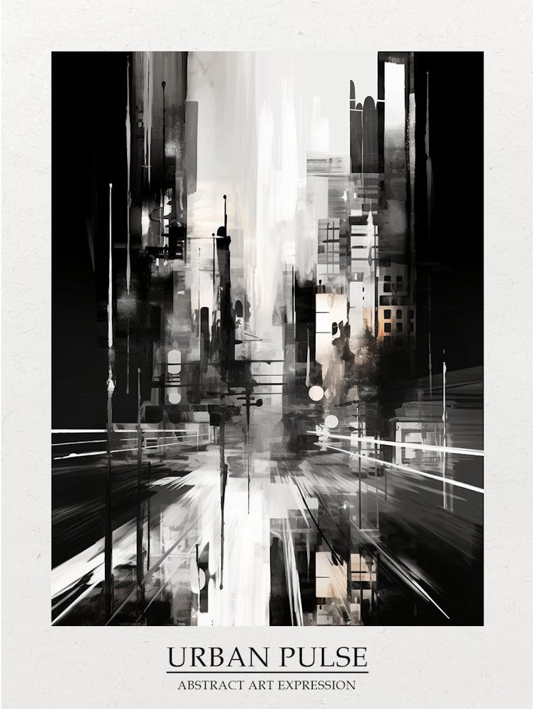 Urban Pulse Abstract Black And White 7 Poster