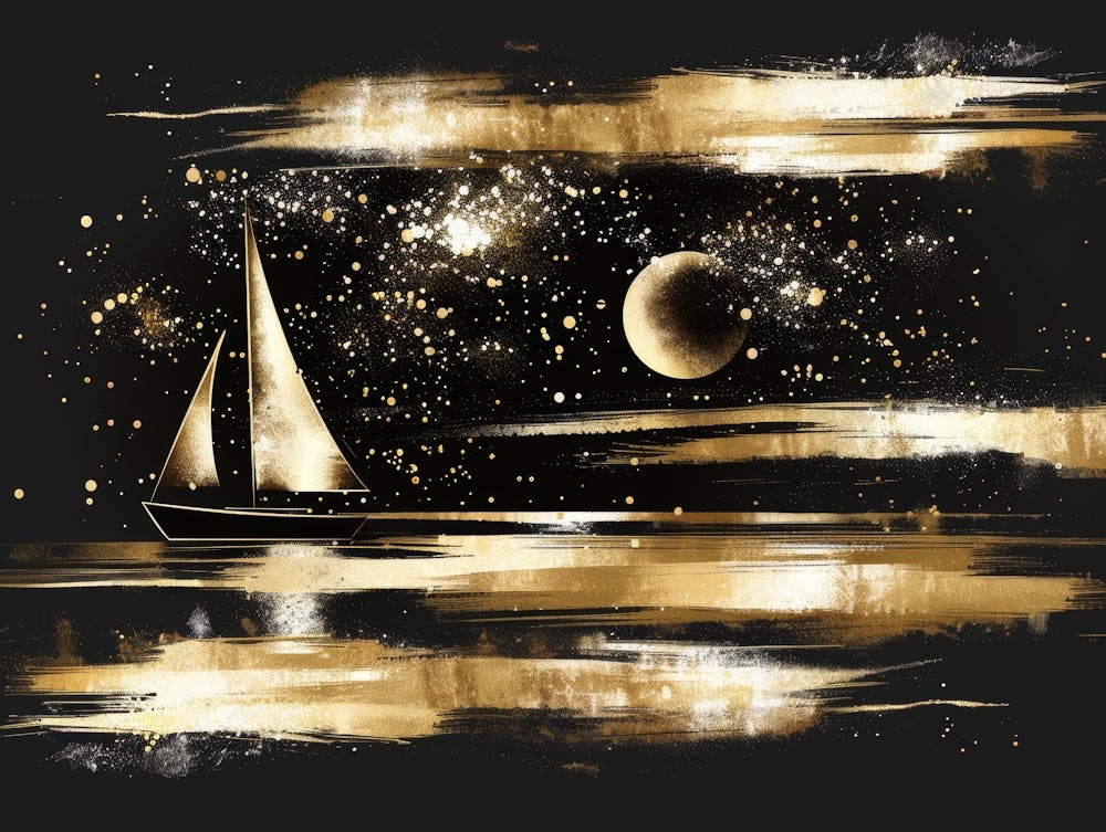 Sailboat In The Night Sky