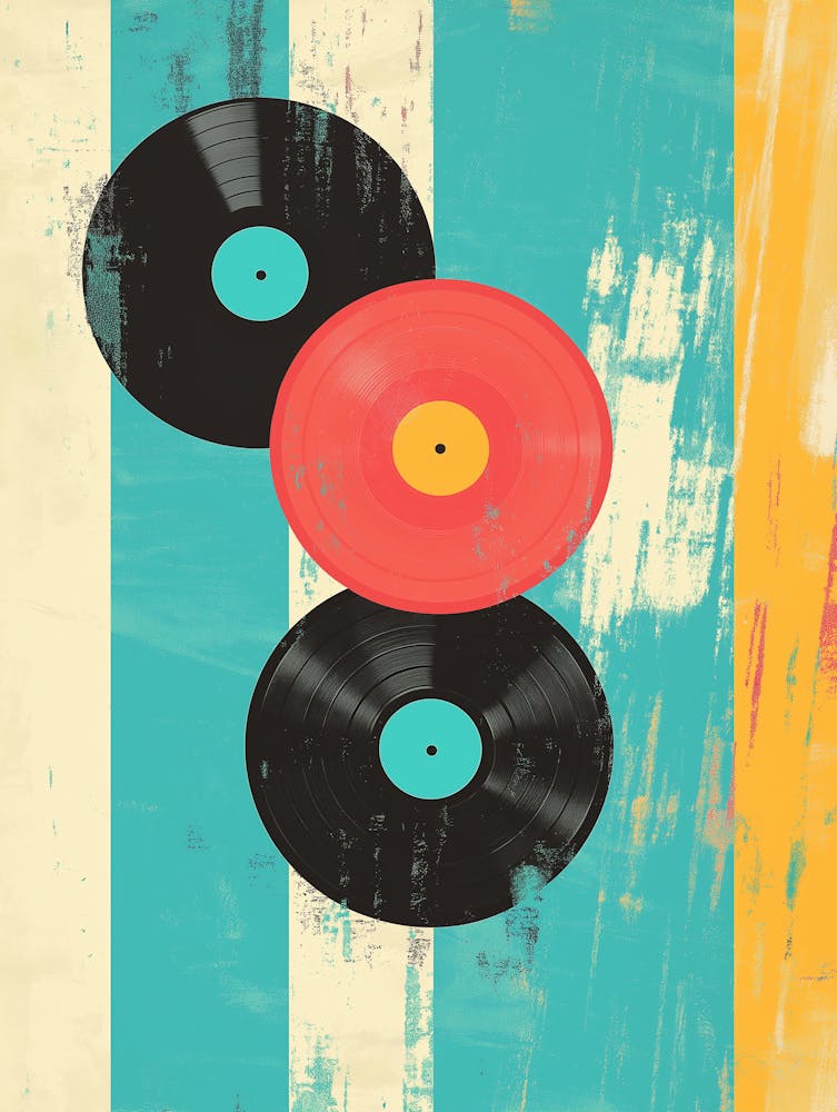 Vintage Music Poster, Mid Century Modern Decor, Colorful Abstract Music Print, Aesthetic Room Art
