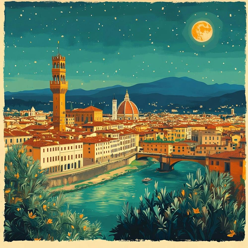 Night In Florence Art