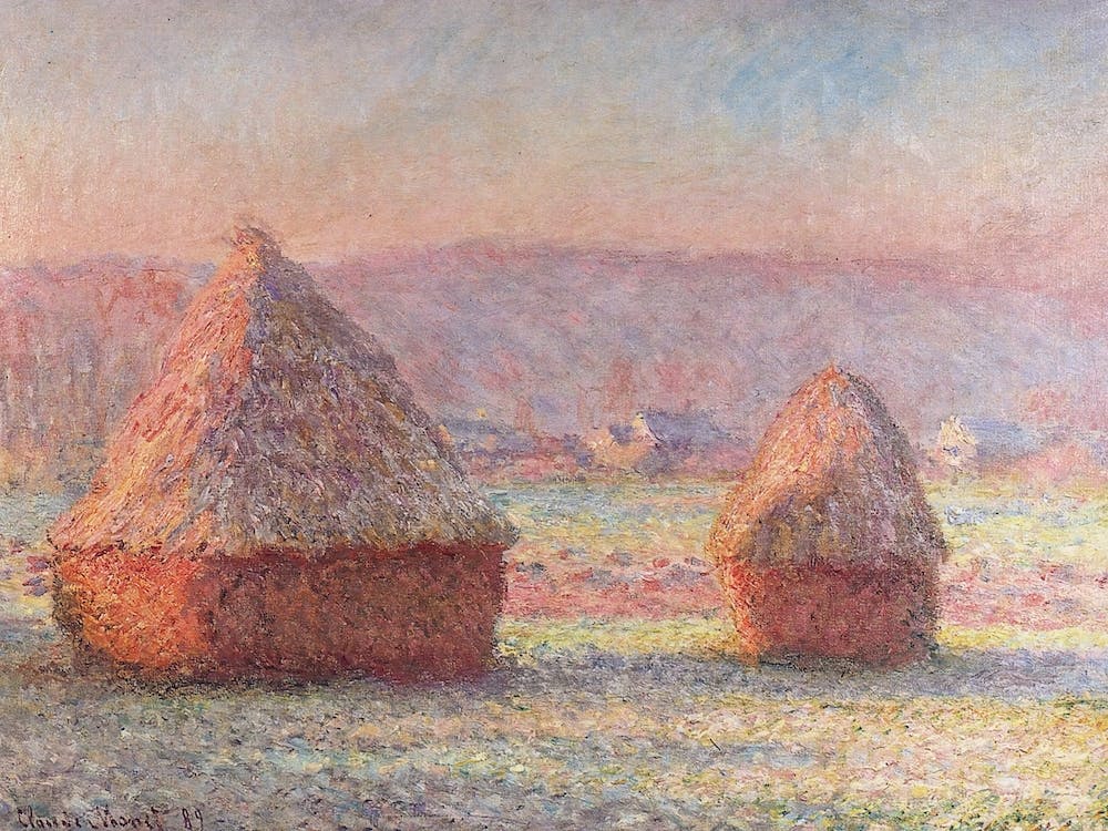 White Frost, Sunrise Impressionism Oil Painting (1889), Claude Monet