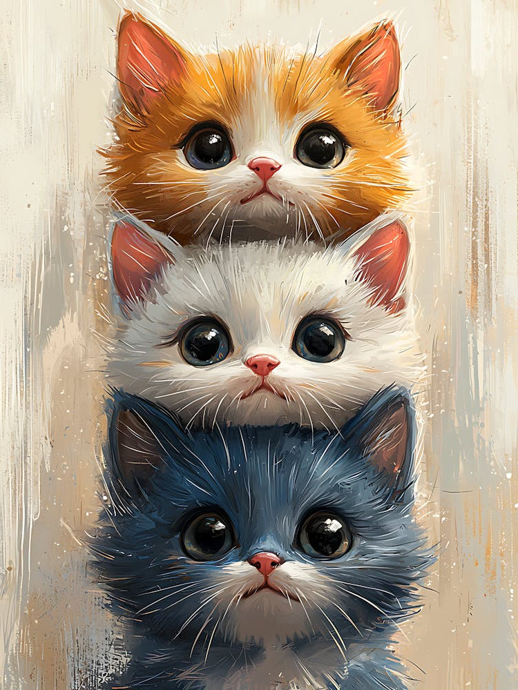 Cute Cats Stacked Together