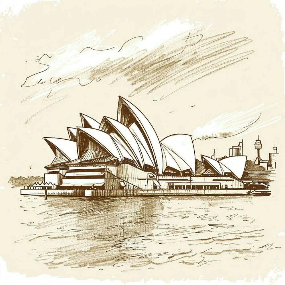 A Sydney Opera House In Sydney Hand Drawn Sketch 1719930199 1