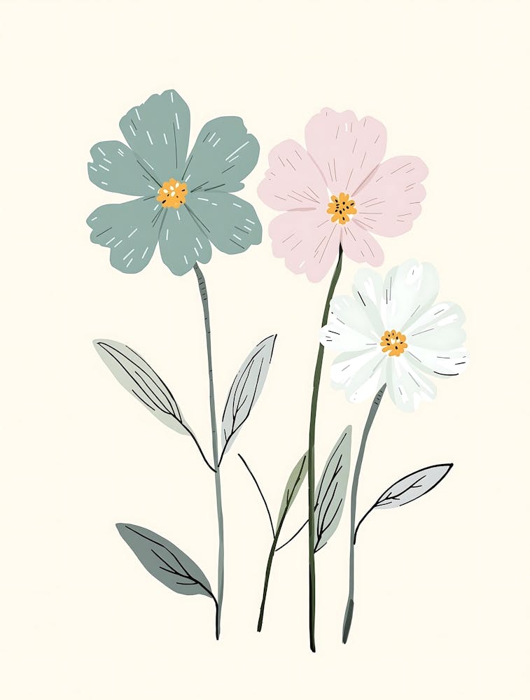 Tranquil Wildflower Serenity in Muted Colors